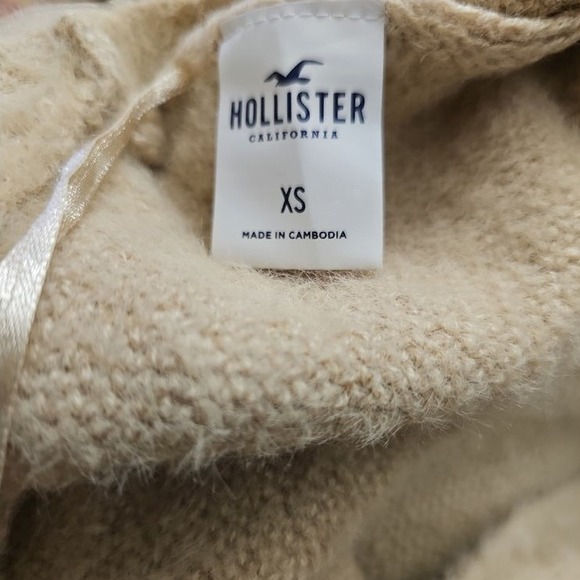Hollister‎ Cozy Twist-Front Cropped Sweater in Beige Women's XS - Picture 4 of 10